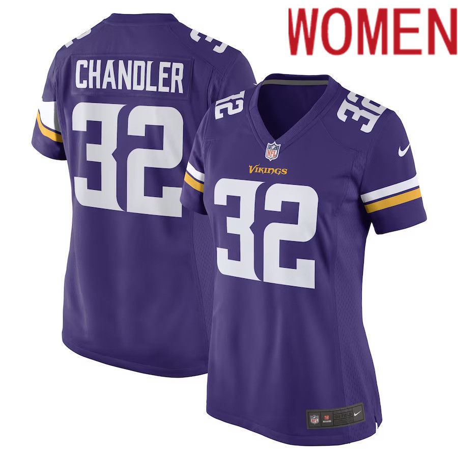 Women Minnesota Vikings #32 Ty Chandler Nike Purple Game Player NFL Jersey